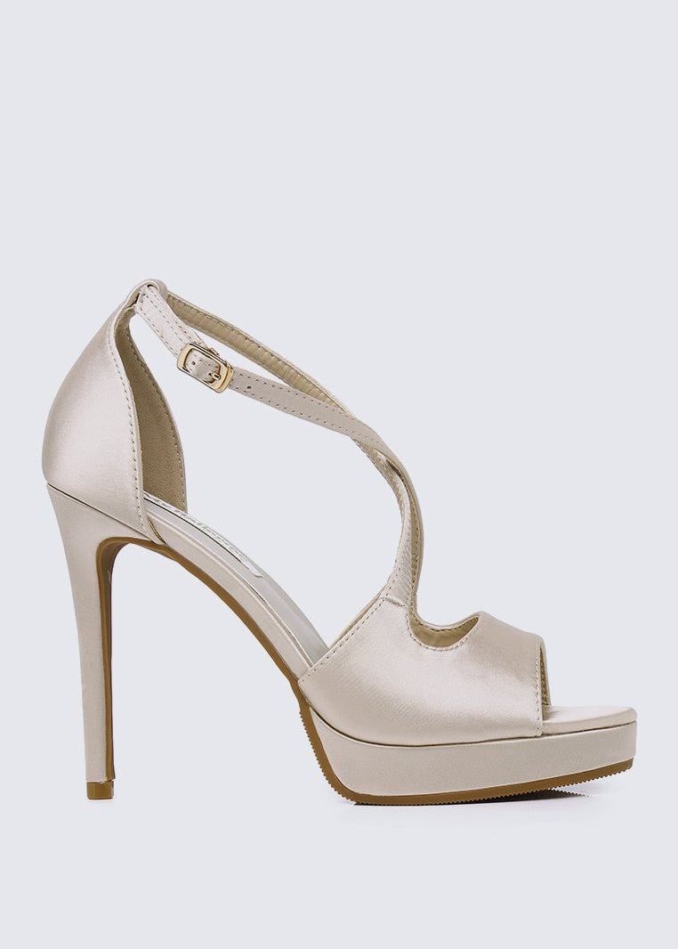 Louise Comfy Heels In ChampagneShoes - myballerine