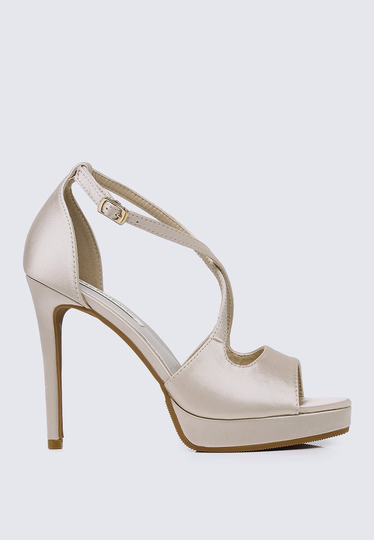 Louise Comfy Heels In ChampagneShoes - myballerine