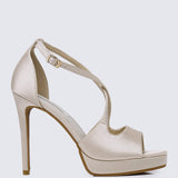 Louise Comfy Heels In ChampagneShoes - myballerine