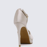 Louise Comfy Heels In ChampagneShoes - myballerine