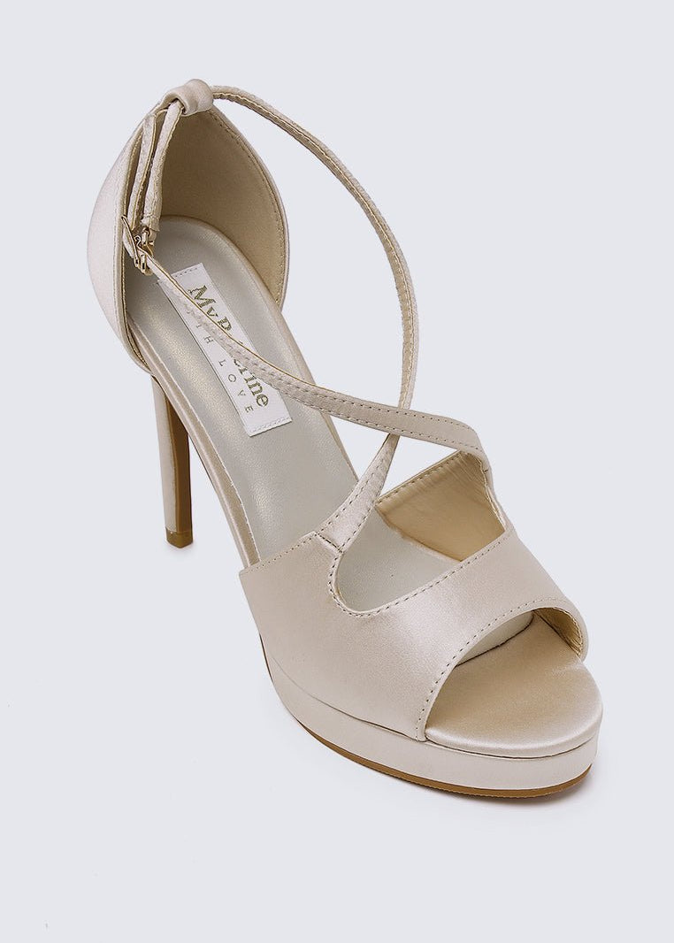 Louise Comfy Heels In ChampagneShoes - myballerine