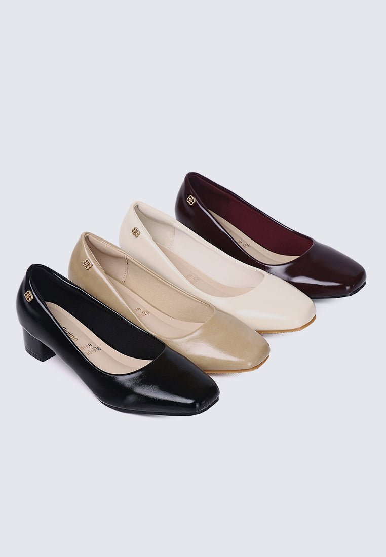 Lucy Ultra WideFit Comfy Heels In AlmondHeels - myballerine