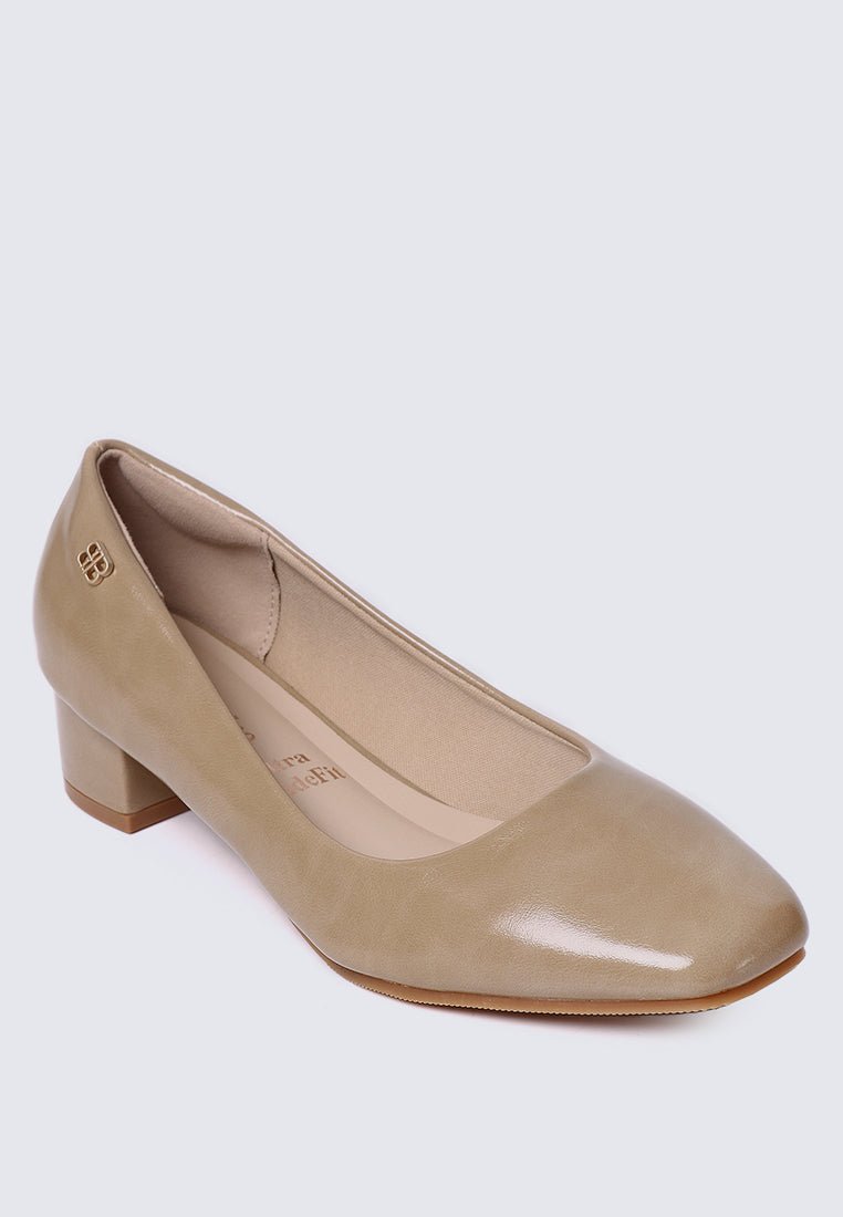 Lucy Ultra WideFit Comfy Heels In AlmondHeels - myballerine