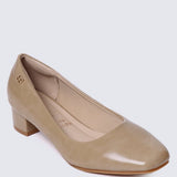 Lucy Ultra WideFit Comfy Heels In AlmondHeels - myballerine