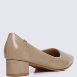 Lucy Ultra WideFit Comfy Heels In AlmondHeels - myballerine