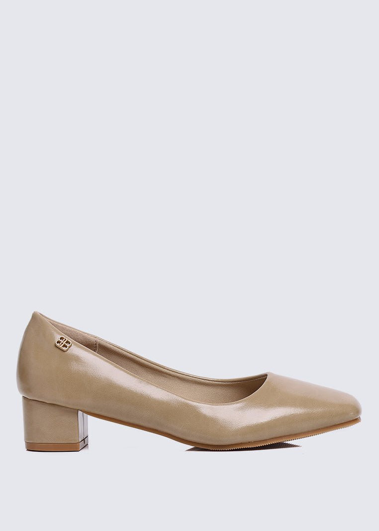 Lucy Ultra WideFit Comfy Heels In AlmondHeels - myballerine