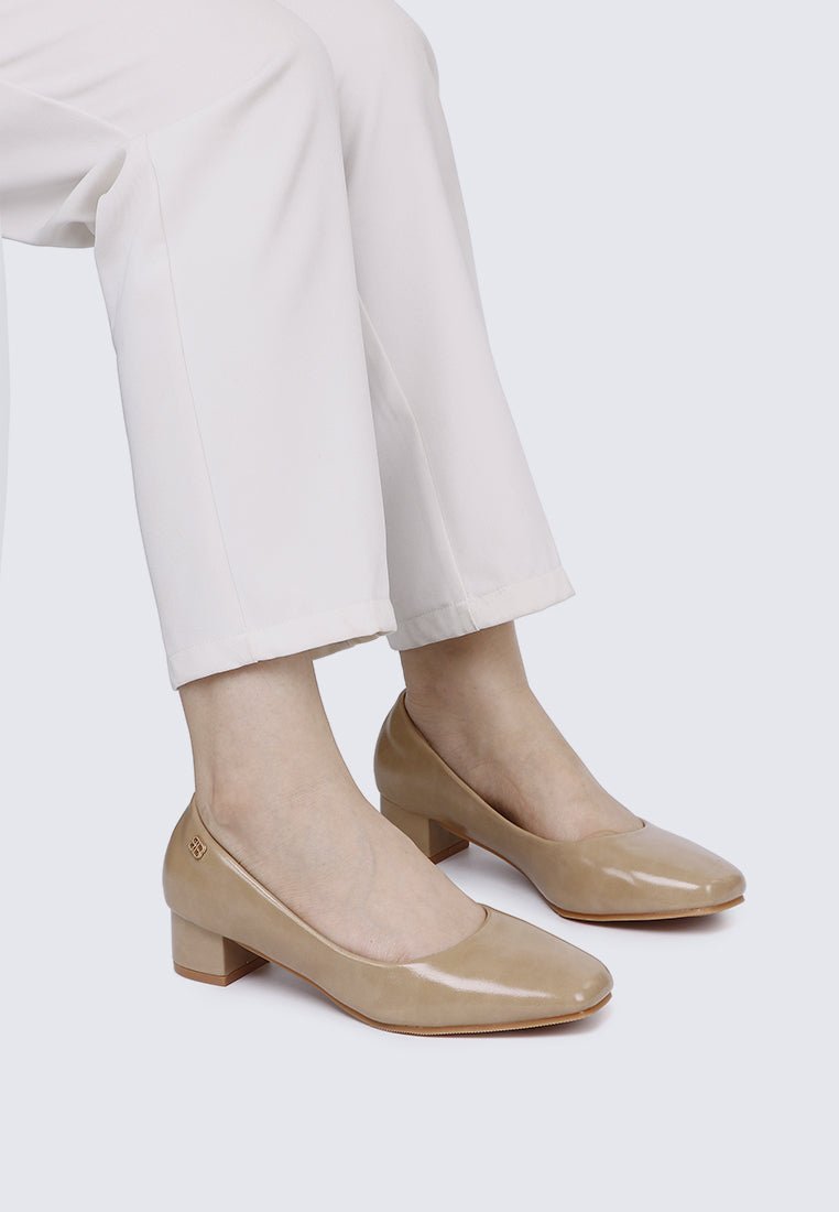 Lucy Ultra WideFit Comfy Heels In AlmondHeels - myballerine