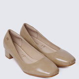 Lucy Ultra WideFit Comfy Heels In AlmondHeels - myballerine