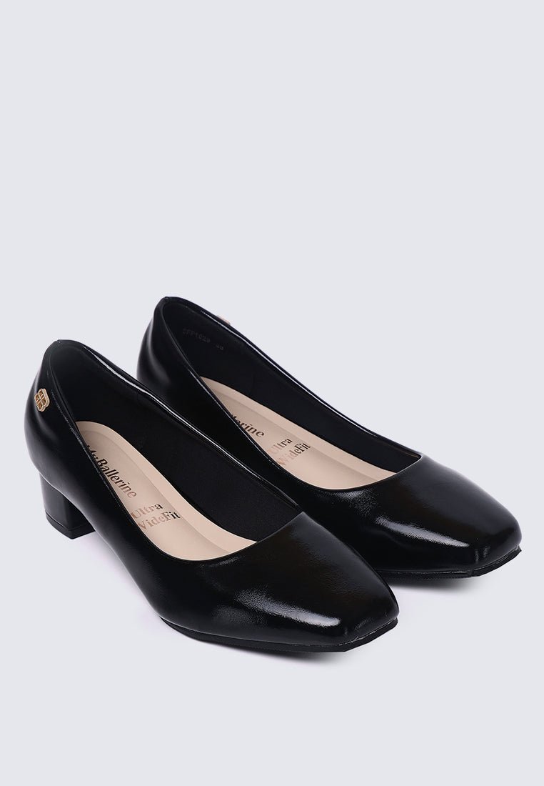 Lucy Ultra WideFit Comfy Heels In BlackHeels - myballerine
