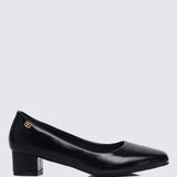 Lucy Ultra WideFit Comfy Heels In BlackHeels - myballerine