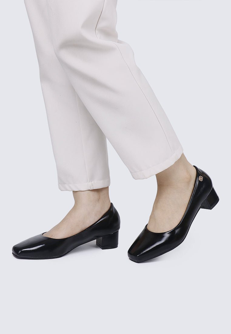 Lucy Ultra WideFit Comfy Heels In BlackHeels - myballerine