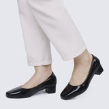 Lucy Ultra WideFit Comfy Heels In BlackHeels - myballerine