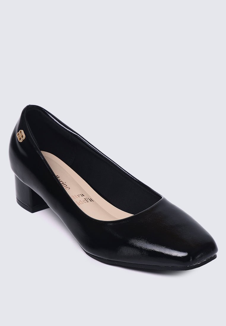 Lucy Ultra WideFit Comfy Heels In BlackHeels - myballerine