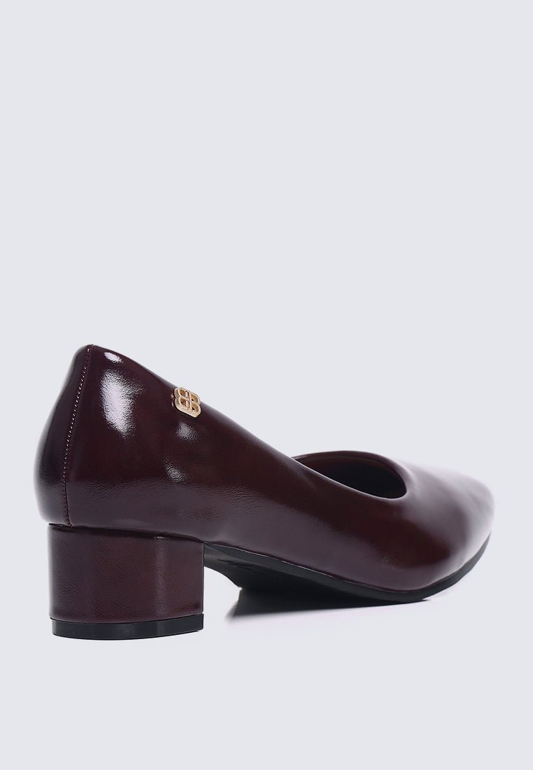 Lucy Ultra WideFit Comfy Heels In MaroonHeels - myballerine
