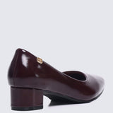 Lucy Ultra WideFit Comfy Heels In MaroonHeels - myballerine