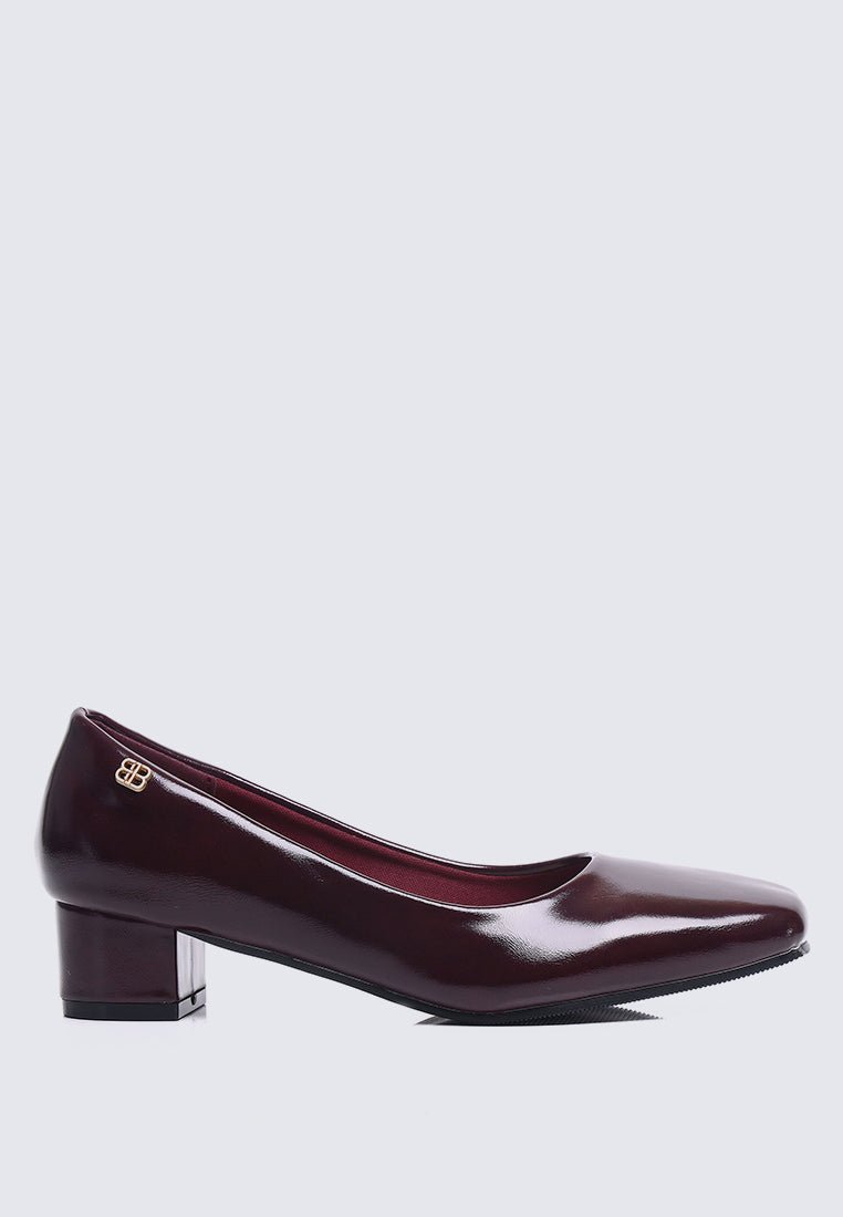 Lucy Ultra WideFit Comfy Heels In MaroonHeels - myballerine