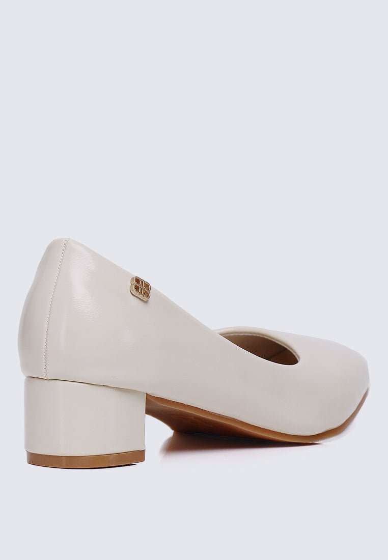 Lucy Ultra WideFit Comfy Heels In Off WhiteHeels - myballerine