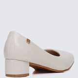 Lucy Ultra WideFit Comfy Heels In Off WhiteHeels - myballerine