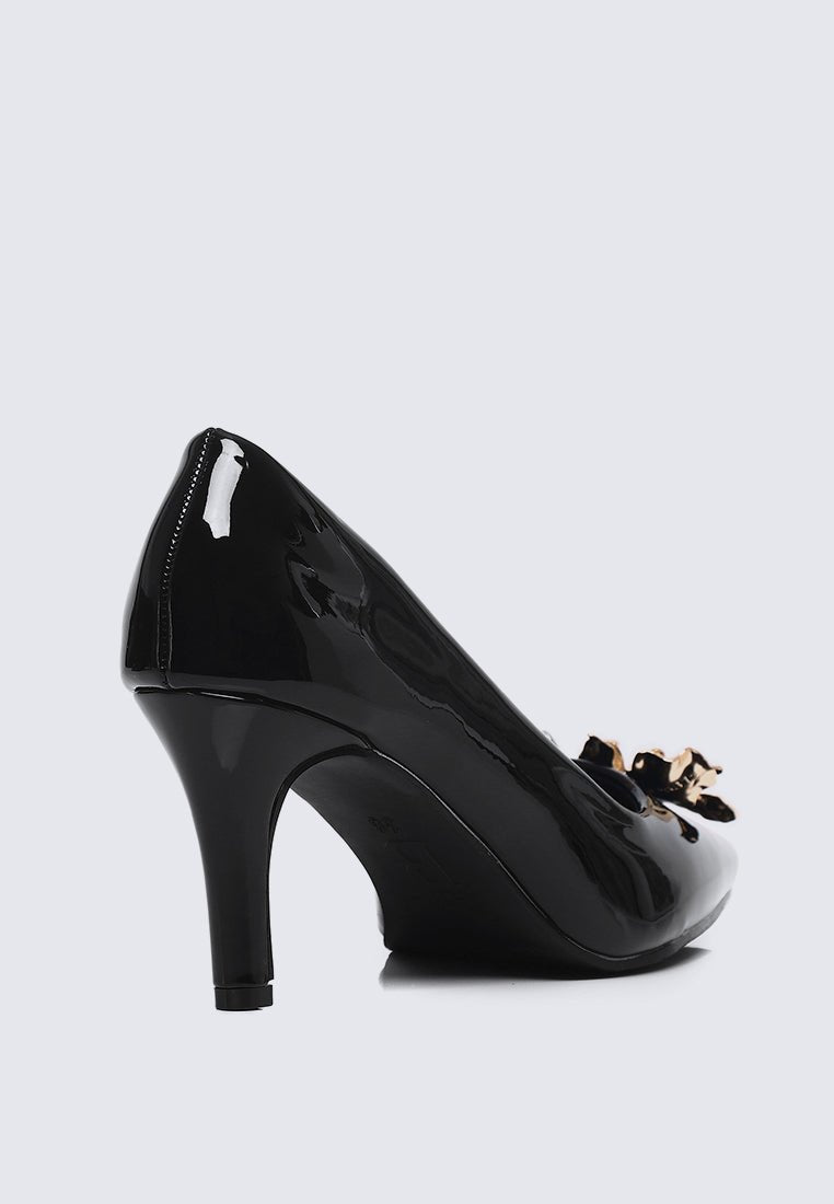 Luminous Blossom Comfy Heels In BlackHeels - myballerine