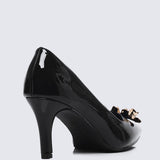 Luminous Blossom Comfy Heels In BlackHeels - myballerine
