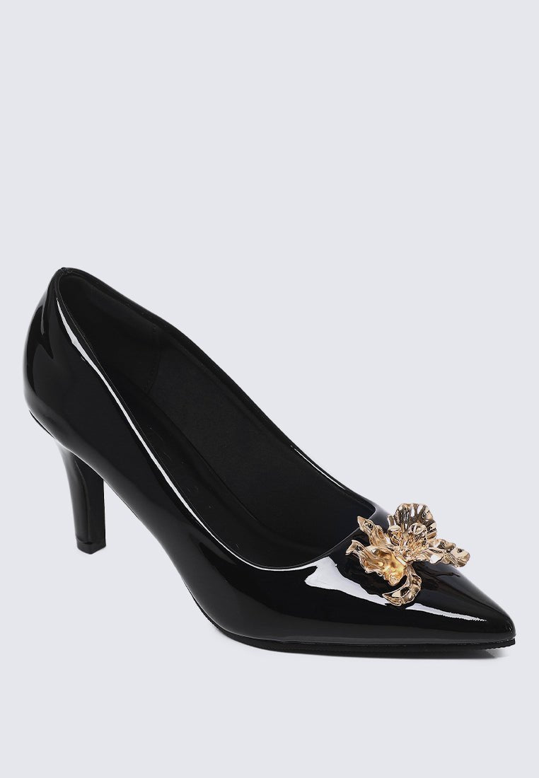 Luminous Blossom Comfy Heels In BlackHeels - myballerine