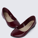 Lunna Comfy Ballerina In MaroonShoes - myballerine