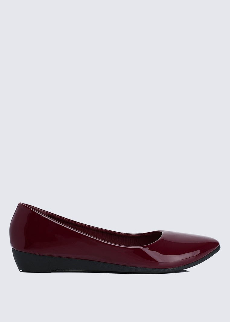 Lunna Comfy Ballerina In MaroonShoes - myballerine