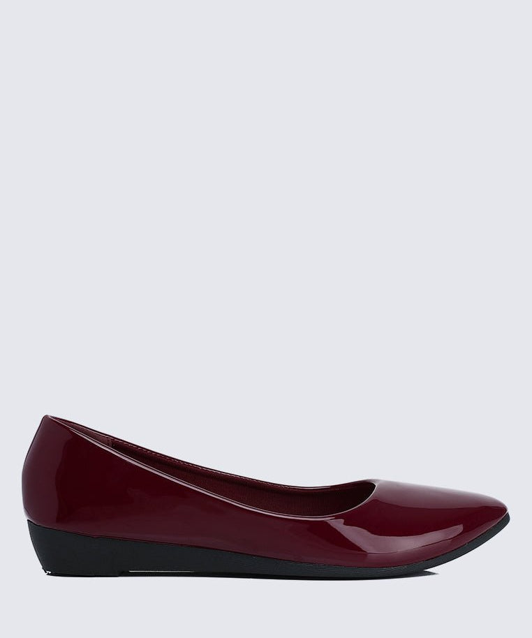 Lunna Comfy Ballerina In MaroonShoes - myballerine