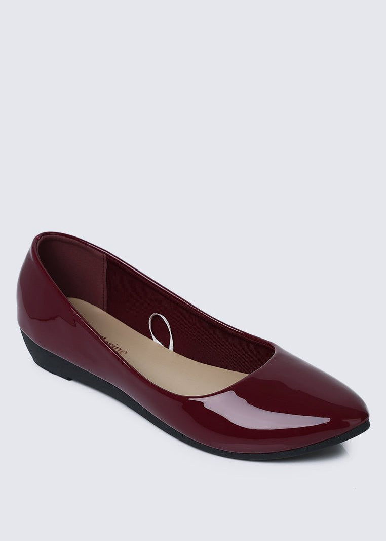 Lunna Comfy Ballerina In MaroonShoes - myballerine