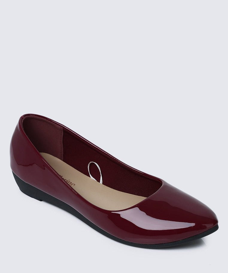 Lunna Comfy Ballerina In MaroonShoes - myballerine