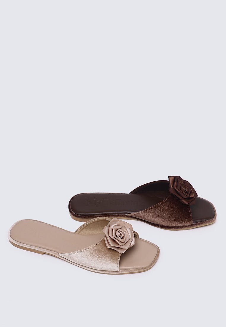 Lusina Comfy Sandals In NudeHeels - myballerine