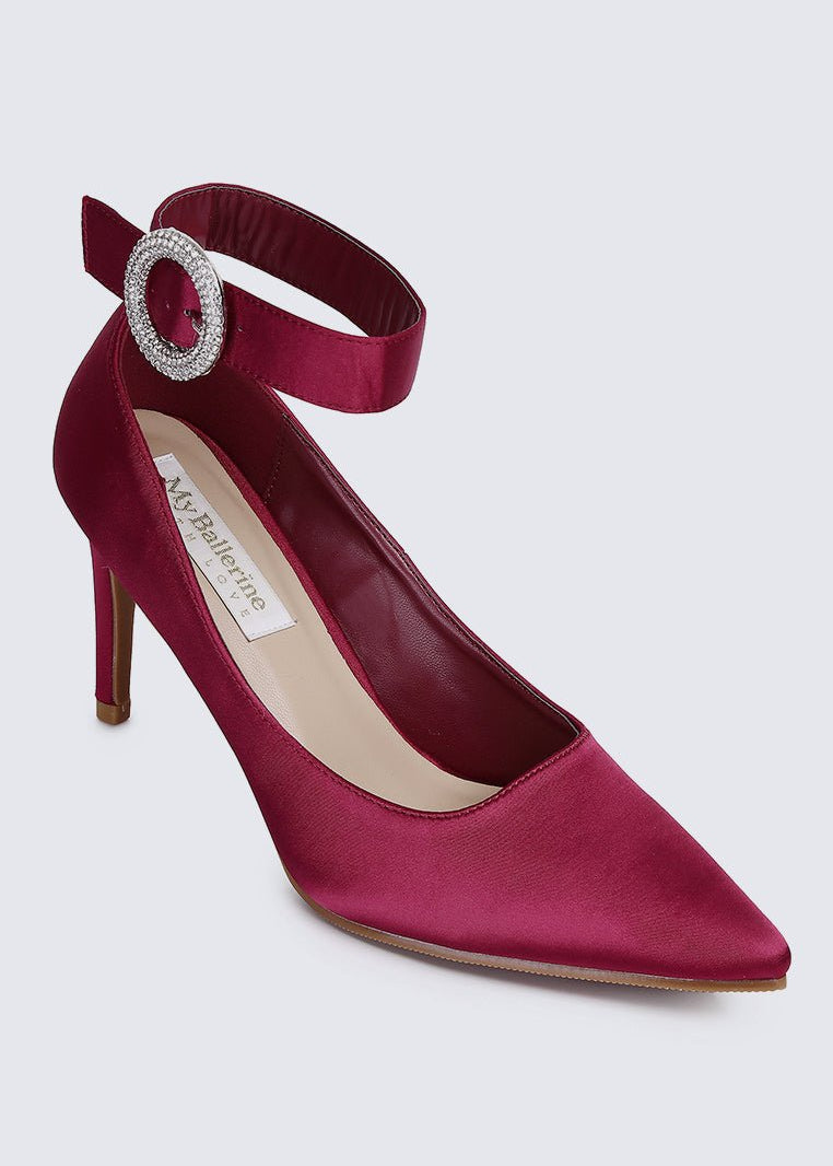 Lyla Comfy Pumps In MaroonShoes - myballerine