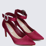 Lyla Comfy Pumps In MaroonShoes - myballerine