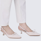 Lynn Comfy Heels In BeigeHeels - myballerine