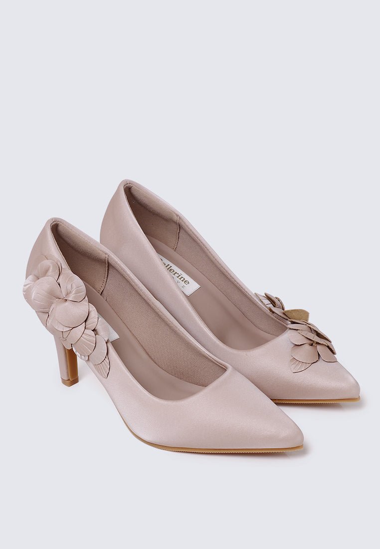 Madeleine Comfy Heels In Nude PinkHeels - myballerine