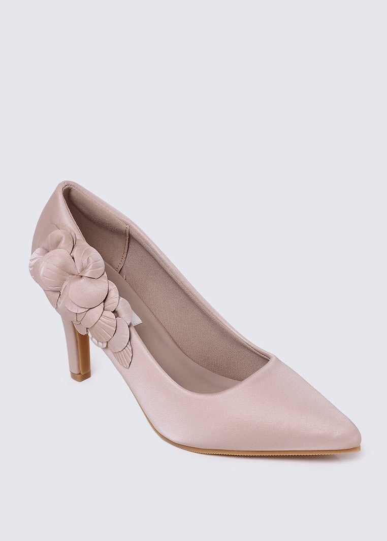 Madeleine Comfy Heels In Nude PinkHeels - myballerine