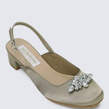 Maeve Comfy Heels In Taupe - myballerine