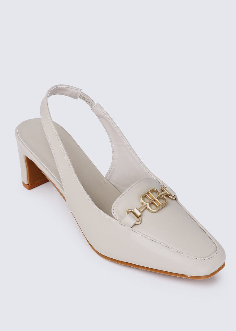 Maia Comfy Heels BeigeShoes - myballerine