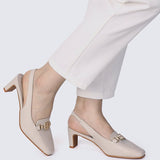 Maia Comfy Heels BeigeShoes - myballerine