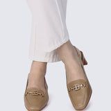 Maia Comfy Heels TaupeShoes - myballerine