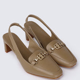 Maia Comfy Heels TaupeShoes - myballerine