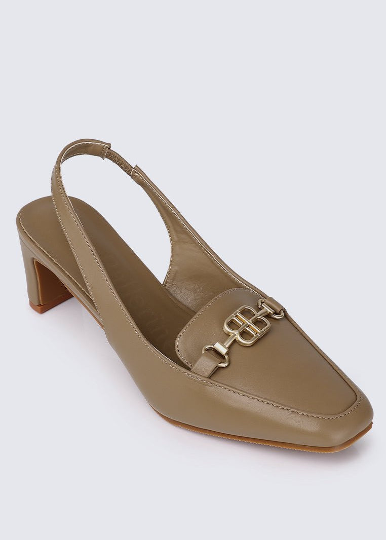 Maia Comfy Heels TaupeShoes - myballerine