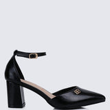 Mandy WideFit Comfy Heels In BlackShoes - myballerine