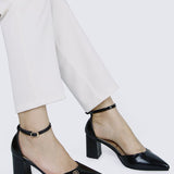 Mandy WideFit Comfy Heels In BlackShoes - myballerine