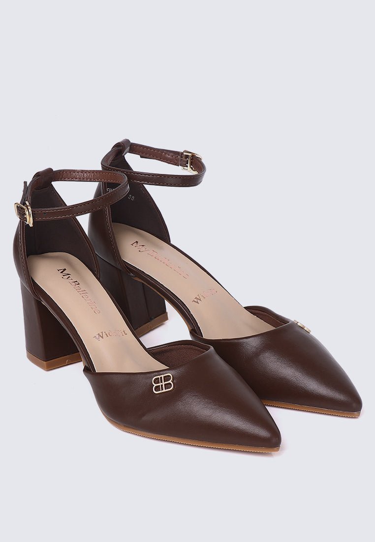 Mandy WideFit Comfy Heels In EspressoShoes - myballerine