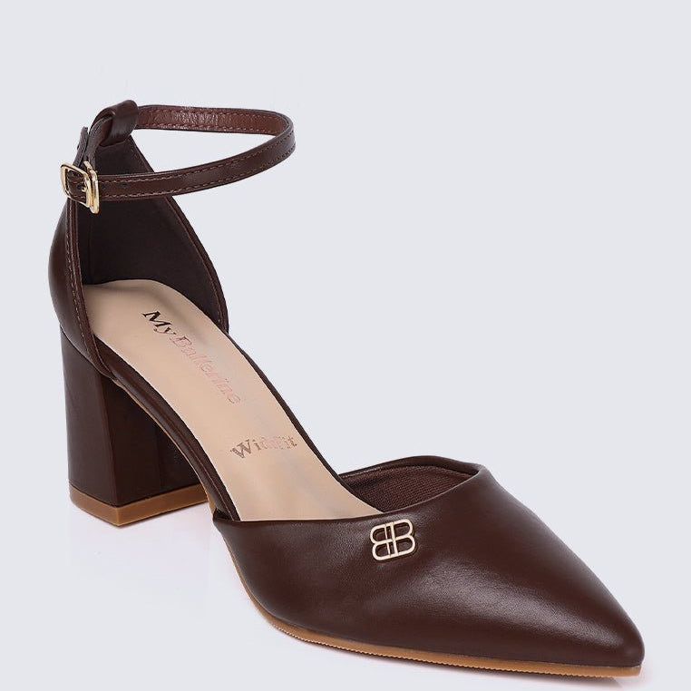 Mandy WideFit Comfy Heels In EspressoShoes - myballerine