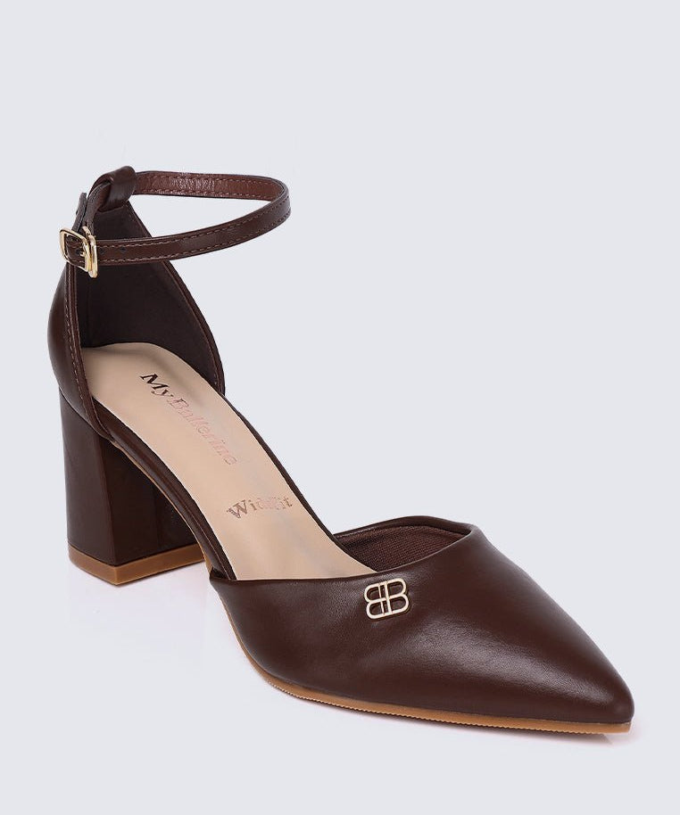 Mandy WideFit Comfy Heels In EspressoShoes - myballerine