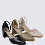 Mandy WideFit Comfy Heels In TaupeShoes - myballerine