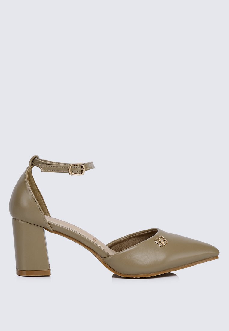 Mandy WideFit Comfy Heels In TaupeShoes - myballerine