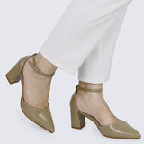 Mandy WideFit Comfy Heels In TaupeShoes - myballerine